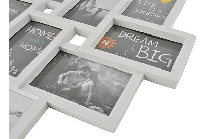 Rámček na 10 fotografií – biely