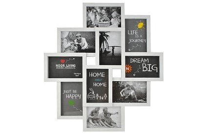 Rámček na 10 fotografií – biely