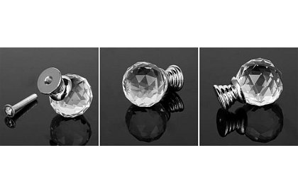 Elegantná nábytková úchytka - krištáľová