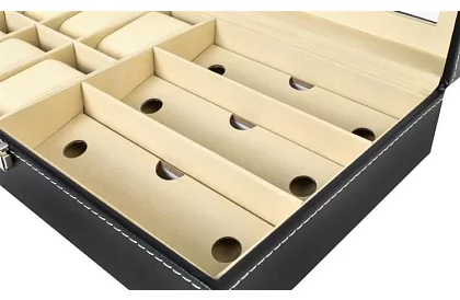 Organizér na hodinky a okuliare – elegantná úložná krabica - Čierny