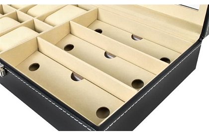 Organizér na hodinky a okuliare – elegantná úložná krabica - Čierny