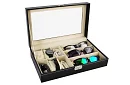 Organizér na hodinky a okuliare – elegantná úložná krabica - Čierny