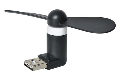 Mini ventilátor Micro USB – čierny