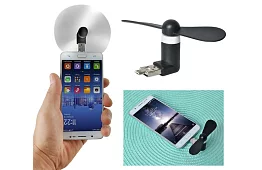Mini ventilátor Micro USB – čierny