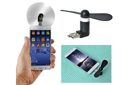Mini ventilátor Micro USB – čierny