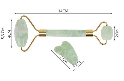 Masážny valček z jadeitu na tvár + gua sha doska