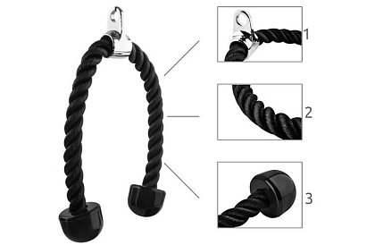 Nylonové tricepsové lano – 70 cm
