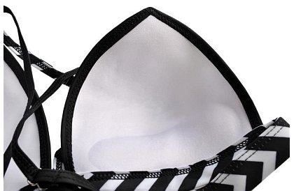 Plavky s kvetinovým vzorom a vysokým pásom – vel. S