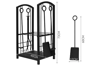 Stojan na drevo k krbu s príslušenstvom PK011