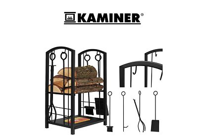 Stojan na drevo k krbu s príslušenstvom PK011