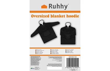 Oversize teplá mikina – čierna