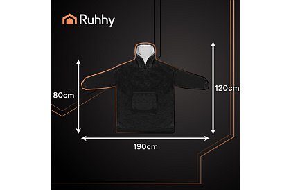 Oversize teplá mikina – čierna