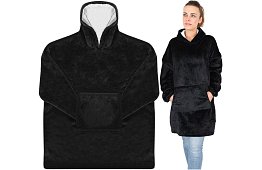 Oversize teplá mikina – čierna