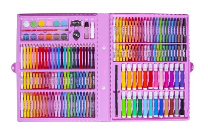 Výtvarná maliarska súprava v kufríku – 168 dielikov, ružová