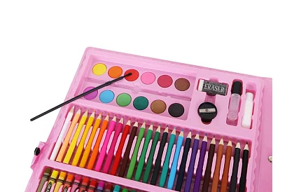 Výtvarná maliarska súprava v kufríku – 168 dielikov, ružová