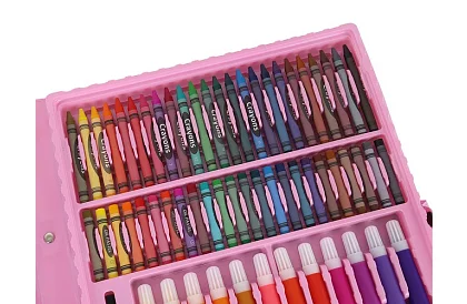 Výtvarná maliarska súprava v kufríku – 168 dielikov, ružová