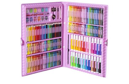 Výtvarná maliarska súprava v kufríku – 168 dielikov, ružová