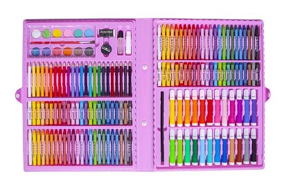 Výtvarná maliarska súprava v kufríku – 168 dielikov, ružová