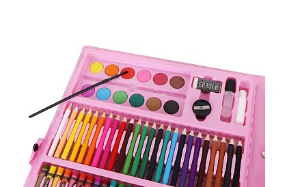 Výtvarná maliarska súprava v kufríku – 168 dielikov, ružová