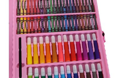Výtvarná maliarska súprava v kufríku – 168 dielikov, ružová
