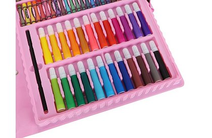 Výtvarná maliarska súprava v kufríku – 168 dielikov, ružová