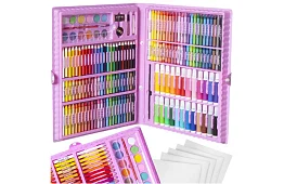 Výtvarná maliarska súprava v kufríku – 168 dielikov, ružová