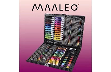 Výtvarná maliarska sada v kufri – 168 dielikov, čierna