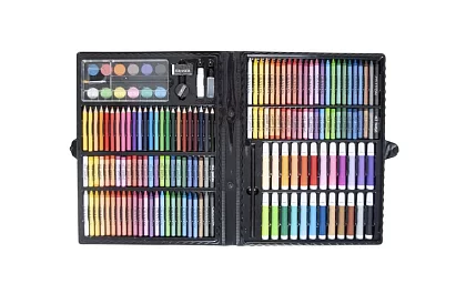 Výtvarná maliarska sada v kufri – 168 dielikov, čierna