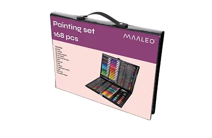 Výtvarná maliarska sada v kufri – 168 dielikov, čierna