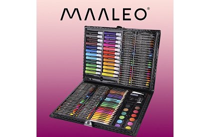 Výtvarná maliarska sada v kufri – 168 dielikov, čierna