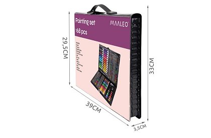 Výtvarná maliarska sada v kufri – 168 dielikov, čierna
