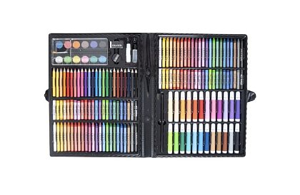 Výtvarná maliarska sada v kufri – 168 dielikov, čierna