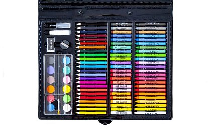 Výtvarná maliarska sada v kufri – 168 dielikov, čierna