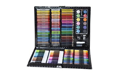 Výtvarná maliarska sada v kufri – 168 dielikov, čierna