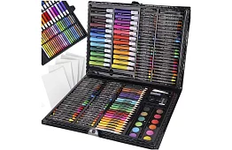 Výtvarná maliarska sada v kufri – 168 dielikov, čierna