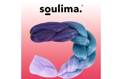 Syntetické ombre copy na vlasy modro-fialové