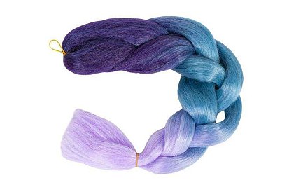 Syntetické ombre copy na vlasy modro-fialové