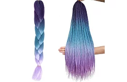 Syntetické ombre copy na vlasy modro-fialové