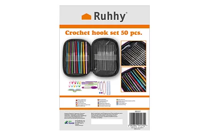 Háčkovací súprava – 50 dielny kreatívny set v puzdre