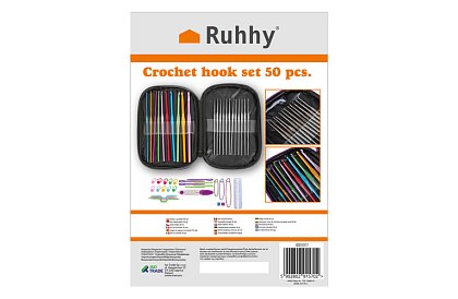 Háčkovací súprava – 50 dielny kreatívny set v puzdre