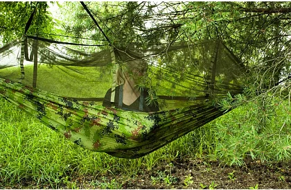 Turistická houpacia sieť Santiago Army 260x140 cm s moskytiérou