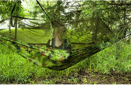 Turistická houpacia sieť Santiago Army 260x140 cm s moskytiérou