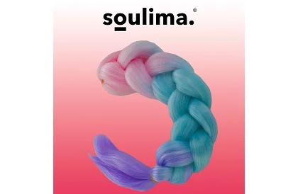 Syntetické ombré copánky ružovo-modro-fialové