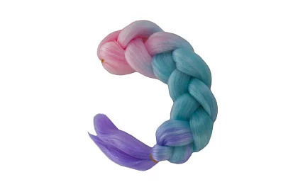 Syntetické ombré copánky ružovo-modro-fialové