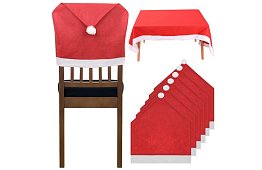 Vianočná sada poťahov na stoličky 6 ks + obrus