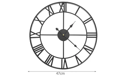 Retro nástenné hodiny - čierne