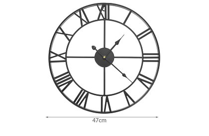 Retro nástenné hodiny - čierne