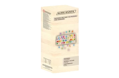 Drevené puzzle s abecedou a číslami