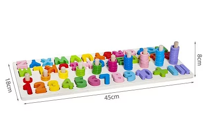 Drevené puzzle s abecedou a číslami