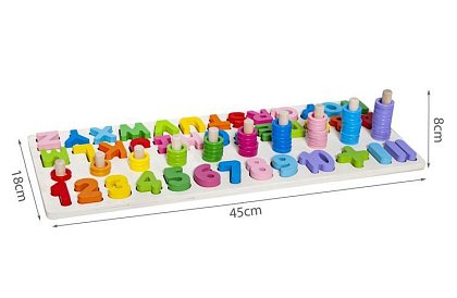 Drevené puzzle s abecedou a číslami